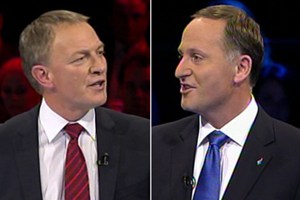 John Key & Phil Goff during election